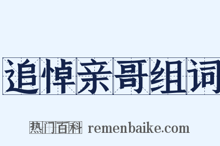 追悼亲哥组词是什么意思的图片